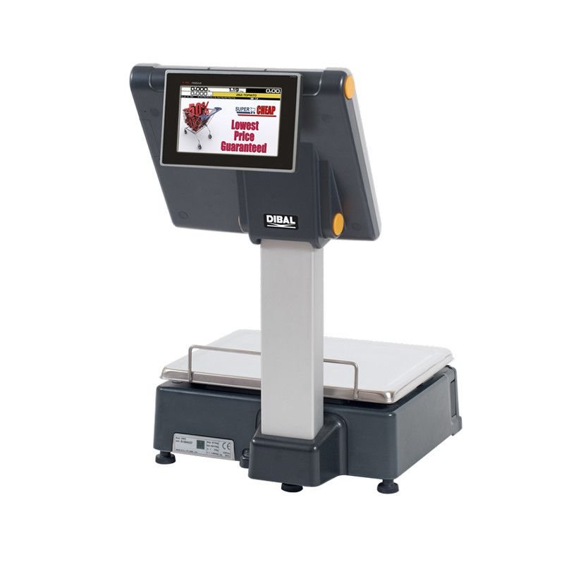 Cantar cu etichetare Dibal D-955, 6/15 kg, dublu corp, display client 7"